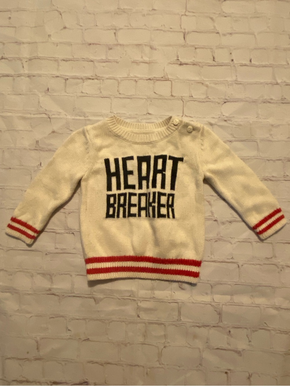 Baby GAP Baby Cream Knit “Heart Bresker” Sweater 6-12 months